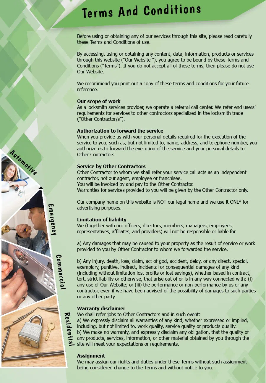 Hialeah Lock And Key Hialeah, FL 305-307-5663 - TermsAndConditions-2